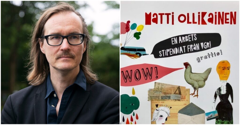 Matti Ollikainen är en av 15 konstnärer som får ett så kallat arbetsstipendium från Västra Götalandsregionen. Foto: Samuel Petersson, årets diplom är gjorda av konstnären Christina Roos. 