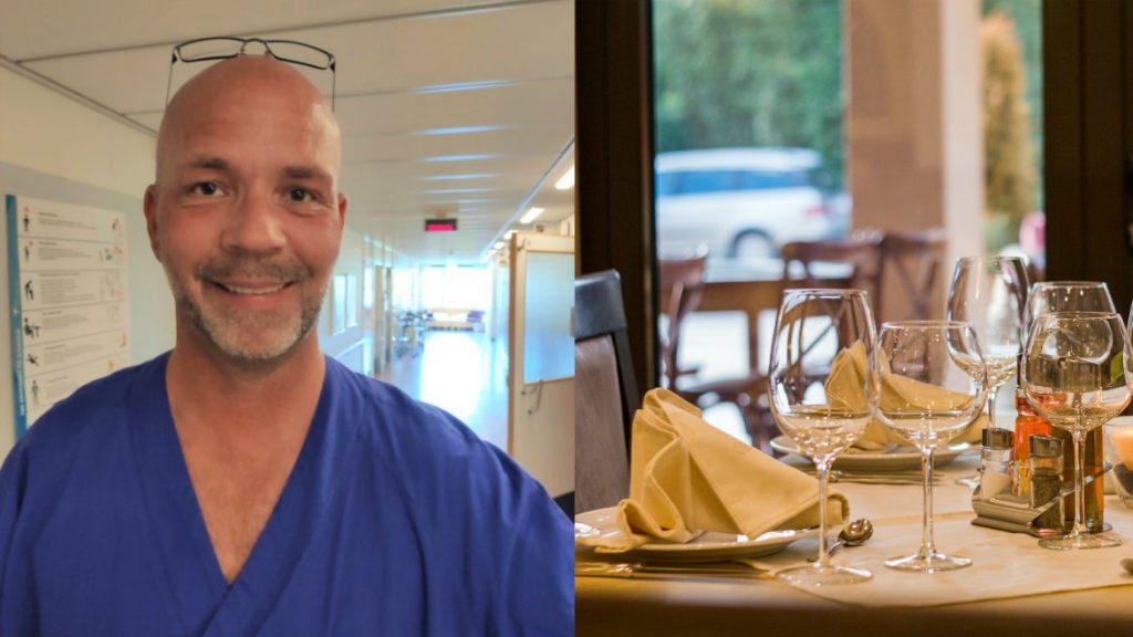 Tobias Jonsson utbildade sig till undersköterska för 30 år sedan men har sedan dess arbetet i restaurangbranschen. Nu jobbar han på en covidavdelning på Östra sjukhuset och kan tänka sig att jobba kvar i vården.