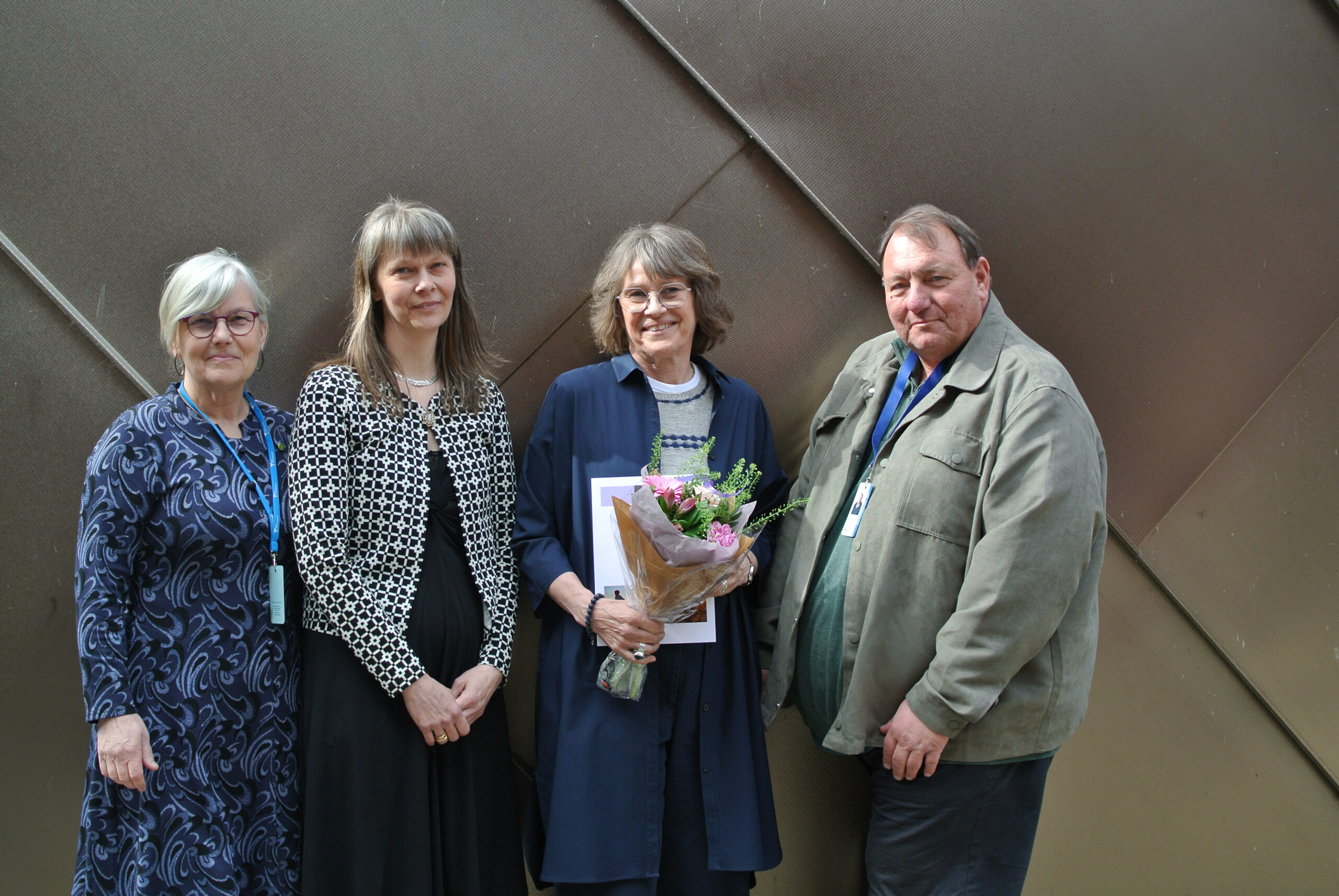 Tina Ehn, ordförande hållbarhetsutskottet Hanna Björk, hållbarhetschef Västtrafik Anna-Karin Wikman, pensionerad, Västtrafik Mats Abrahamsson, vice ordförande hållbarhetsutskottet.